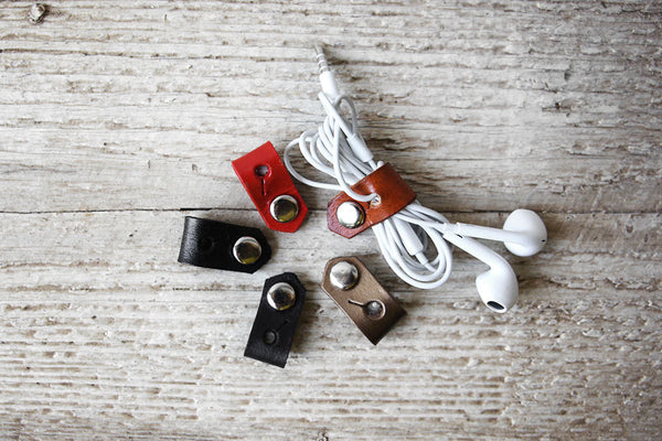 Leather Headphone Cord Organizers - Exsect Inc. - 5